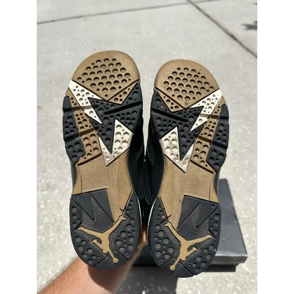 Nike Air Jordan 7 Retro Size 3.5Y GMP GS304774-135 Black/Metallic Gold-Sail